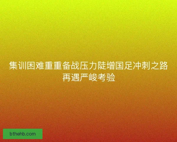 集训困难重重备战压力陡增国足冲刺之路再遇严峻考验